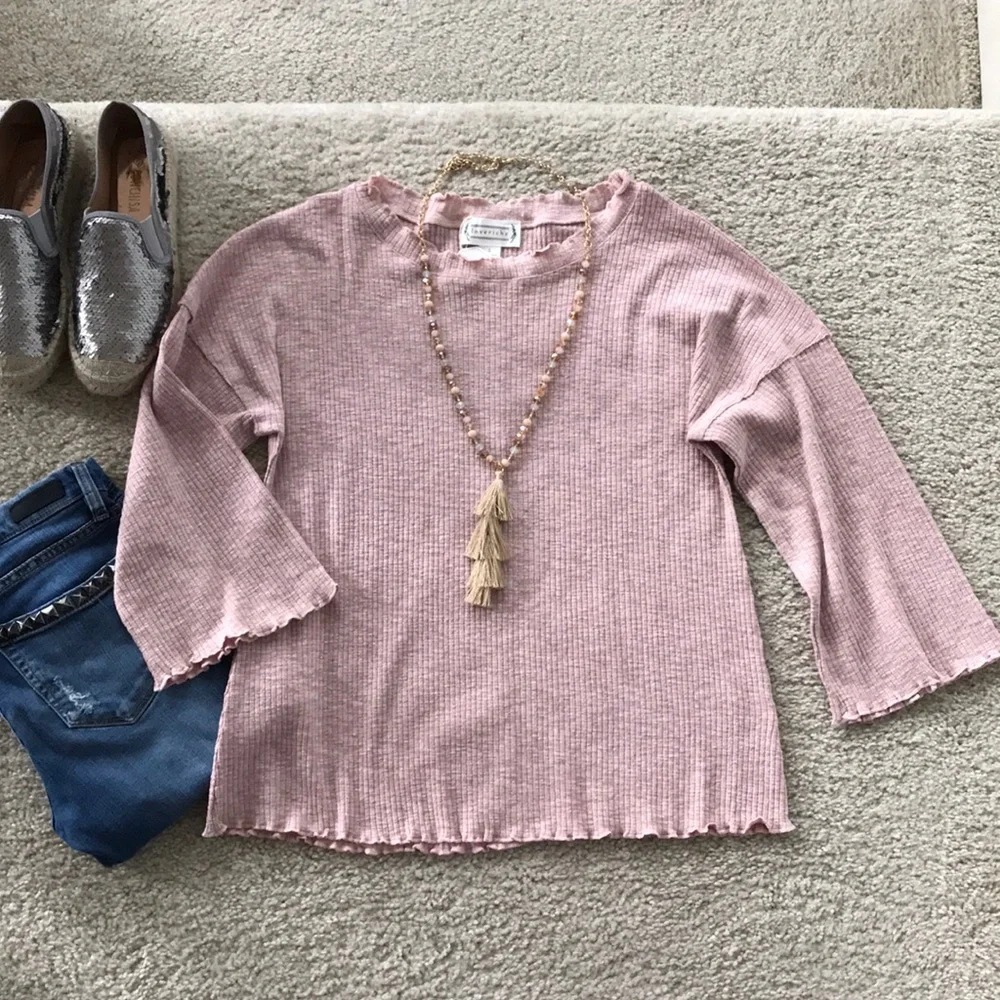 Pink Color 3/4 Sleeves Tunic Top - Picture 2 of 7